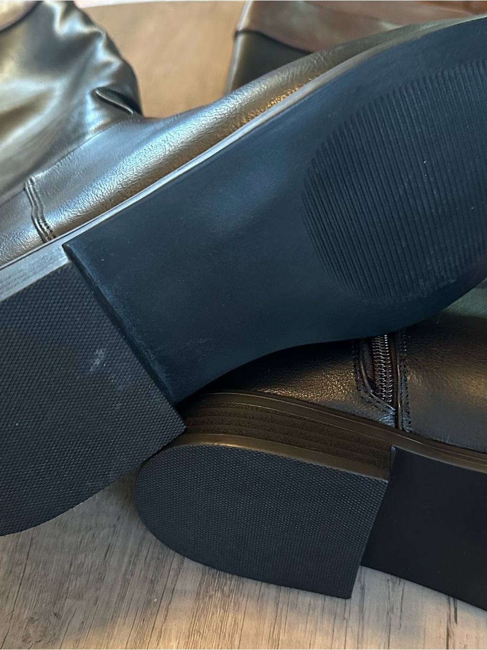 Shoe Dazzle Black Over-the-Knee Boots with Brown Cuff - Picture 2 of 7